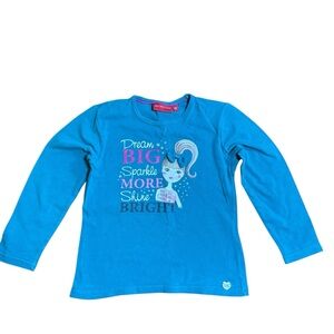 Salt and Pepper| Kids Green Long Sleeve Tee with Graphic- Size 4 years